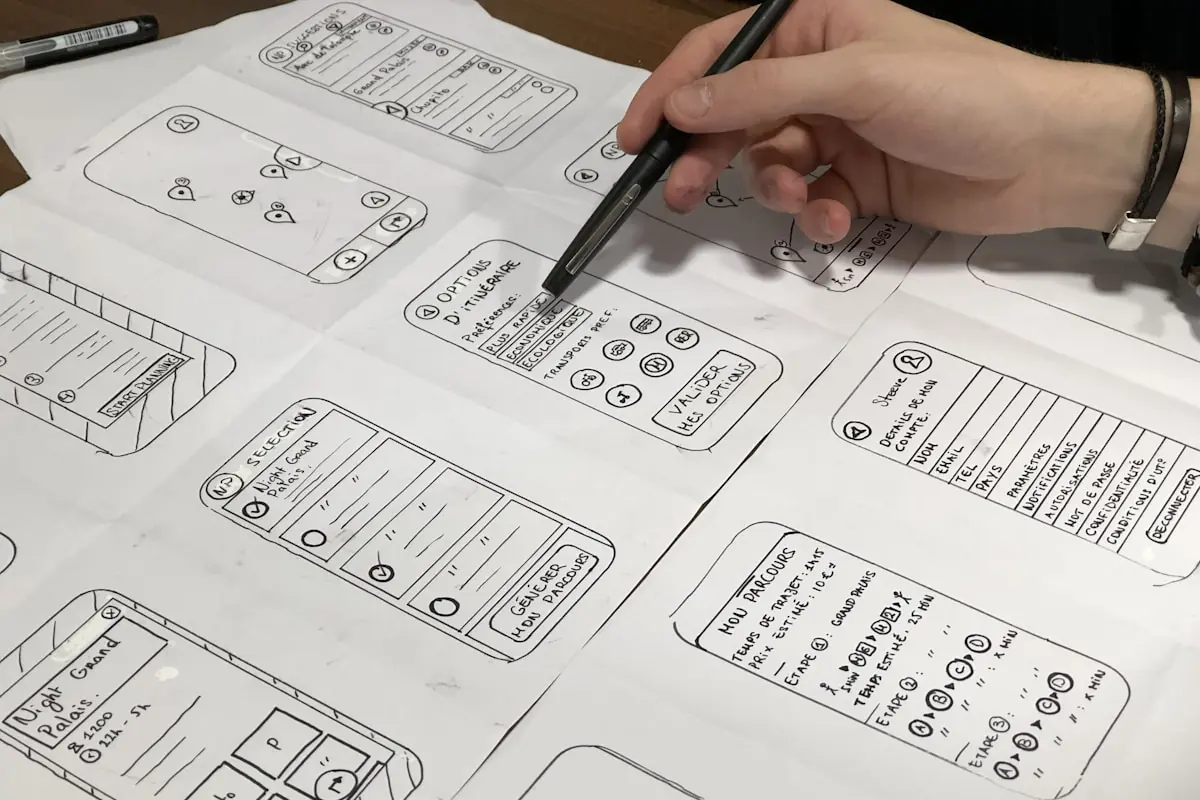 Hand sketching on paper representing Kling 3.0 motion control pre-visualization storyboard use case